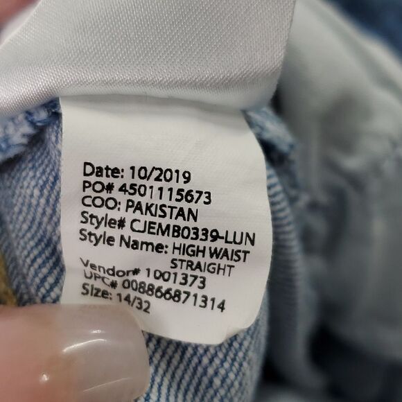 Ella Moss High Waist Medium Wash Straight Jeans Size 14/32 Retro - Picture 8 of 13